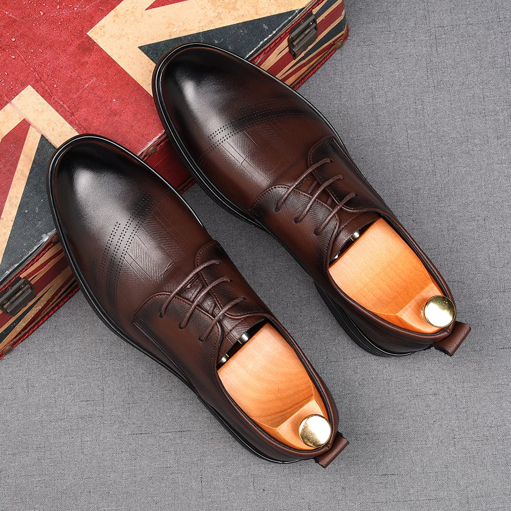 Men's Derby Shoes, Height Increasing, Soft Sole