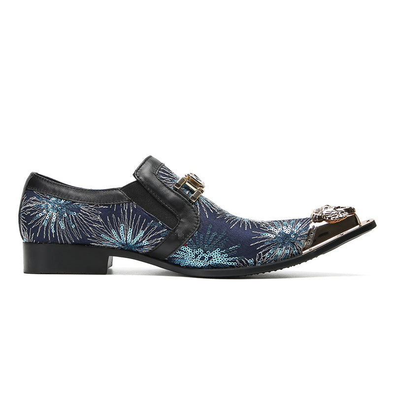 Men's Blue Leather Oxford Formal Shoes – Business, Wedding – Style 71
