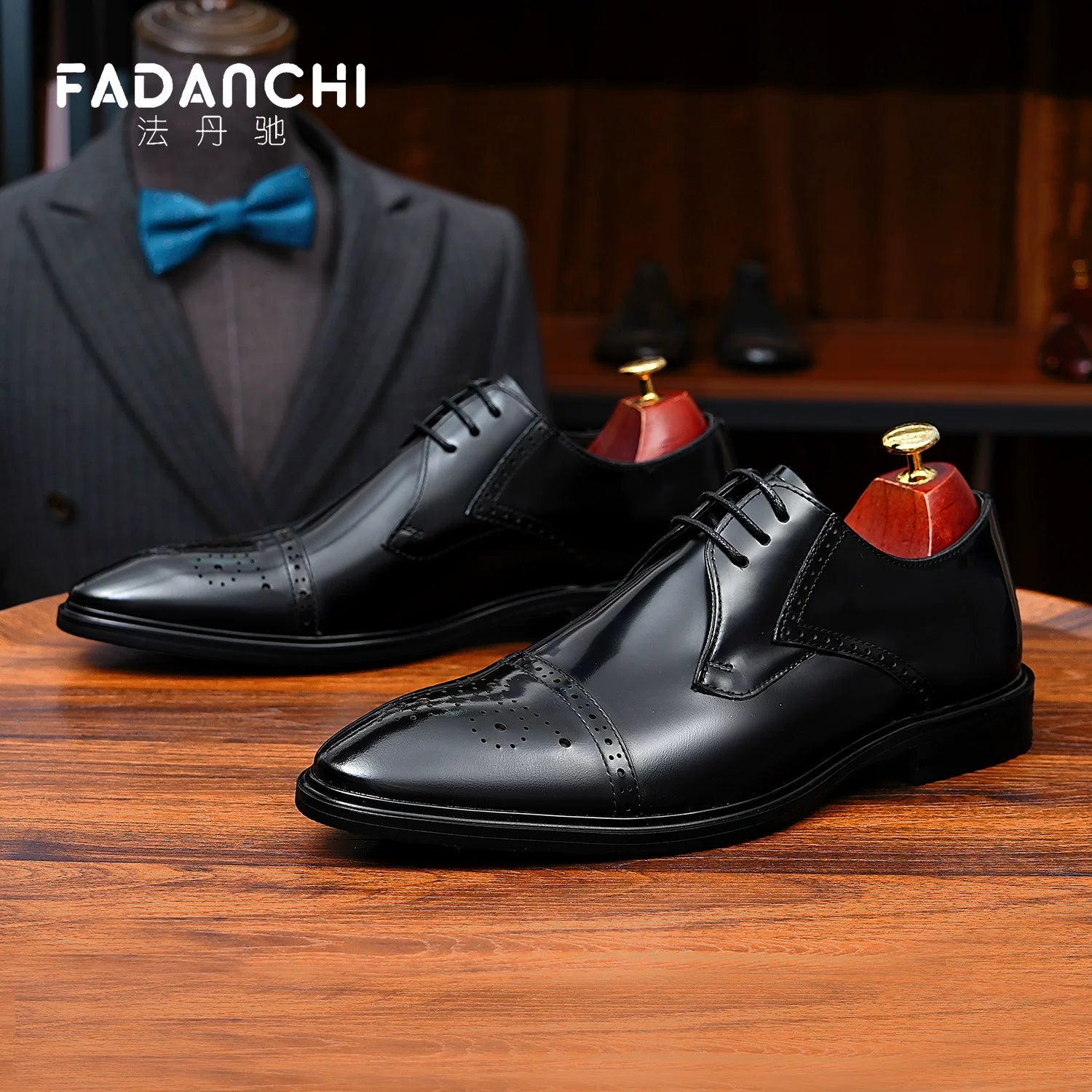 Men's Genuine Leather Derby Shoes, Business, Formal