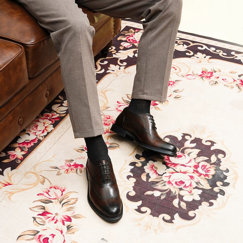Men's Genuine Leather Leather Shoes, Height Increasing, Business