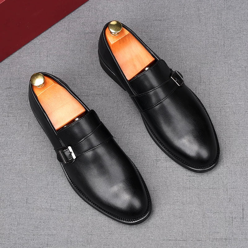 Men's White Loafers, Height Increasing, Breathable