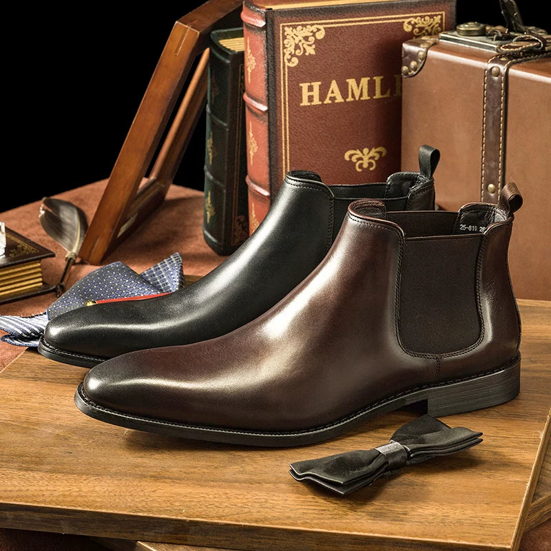 Men's Genuine Leather Martin Boots, British Style