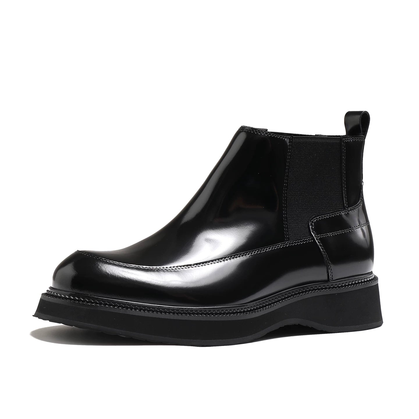 Men's Genuine Leather Martin Boots, Thick Sole, Round Toe