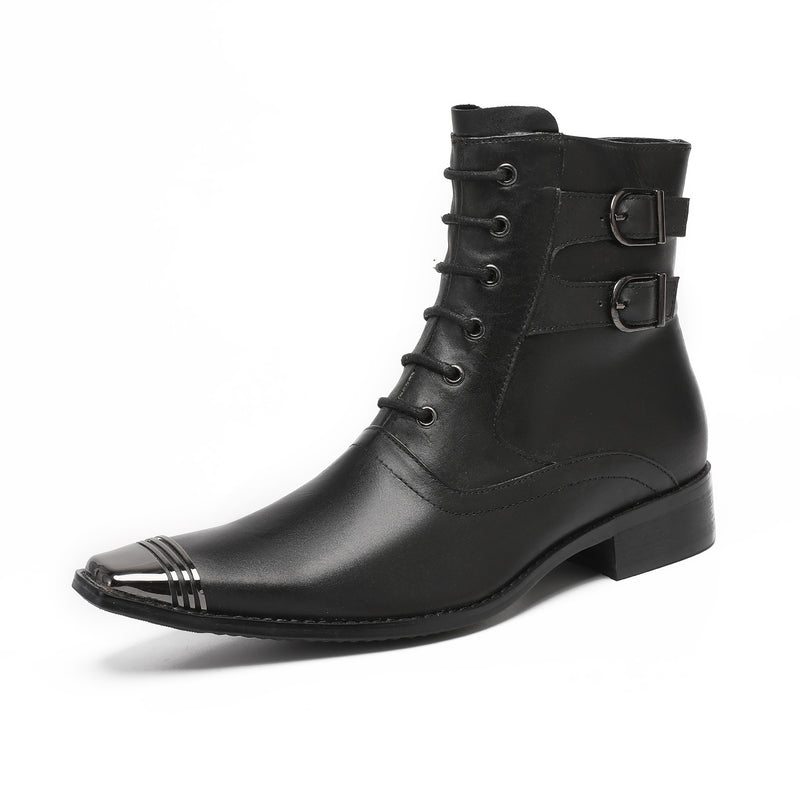 Men's Leather Chelsea Boots, Pointed Toe, Business