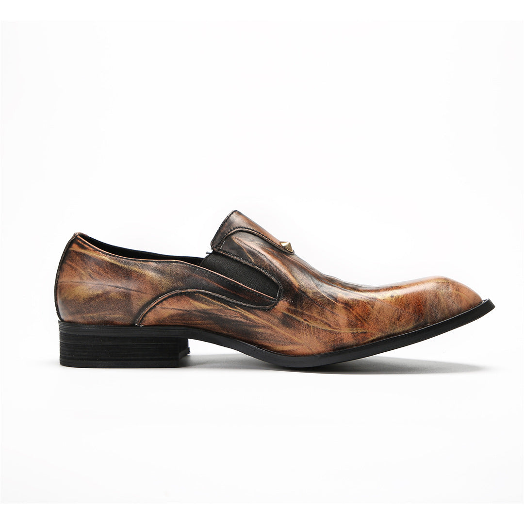 Men's Leather Dress Shoes – Pointed Toe, Crocodile Pattern