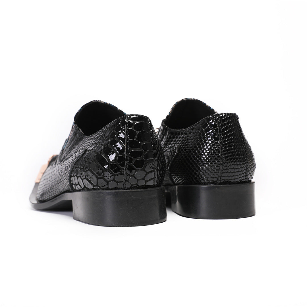 Men's Leather Oxford Formal Shoes – Embroidered, Business – Style 18