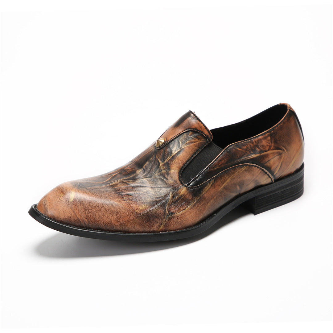 Men's Leather Dress Shoes – Pointed Toe, Crocodile Pattern