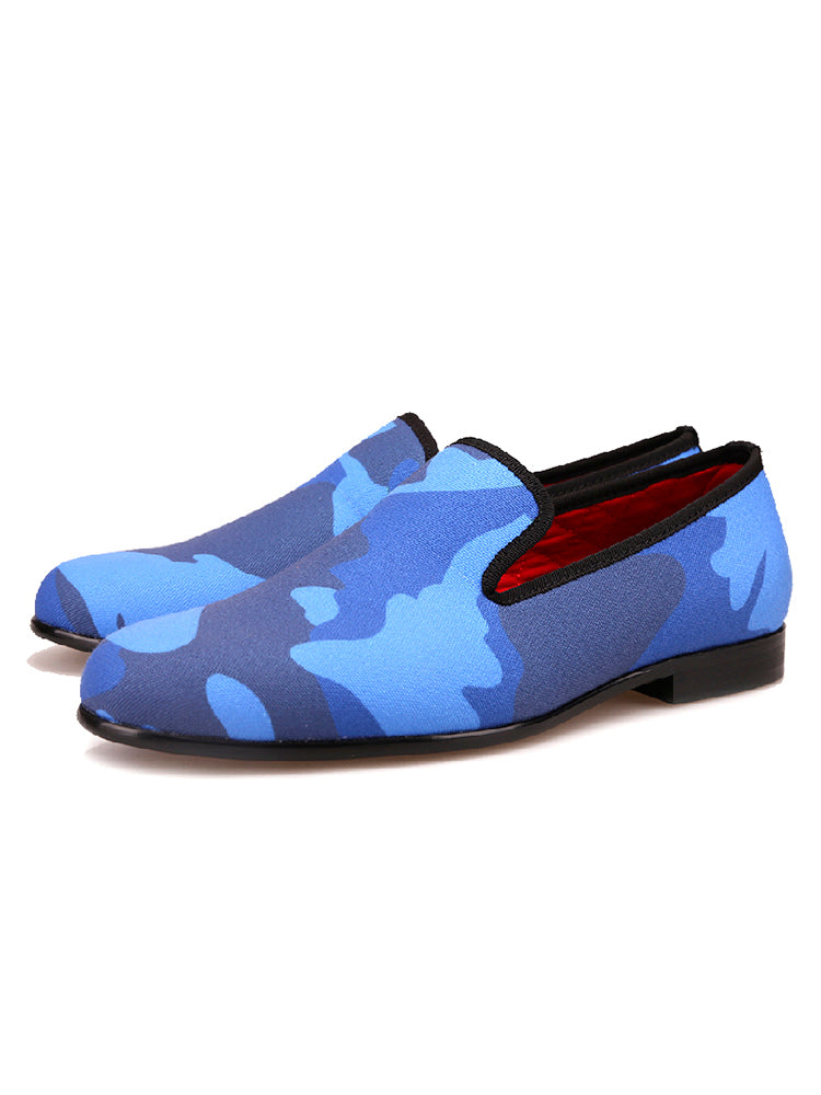 New British Camouflage Series Men's Loafers Big Brand Same Style European and American Banquet Party Slip-on Trendy Shoes