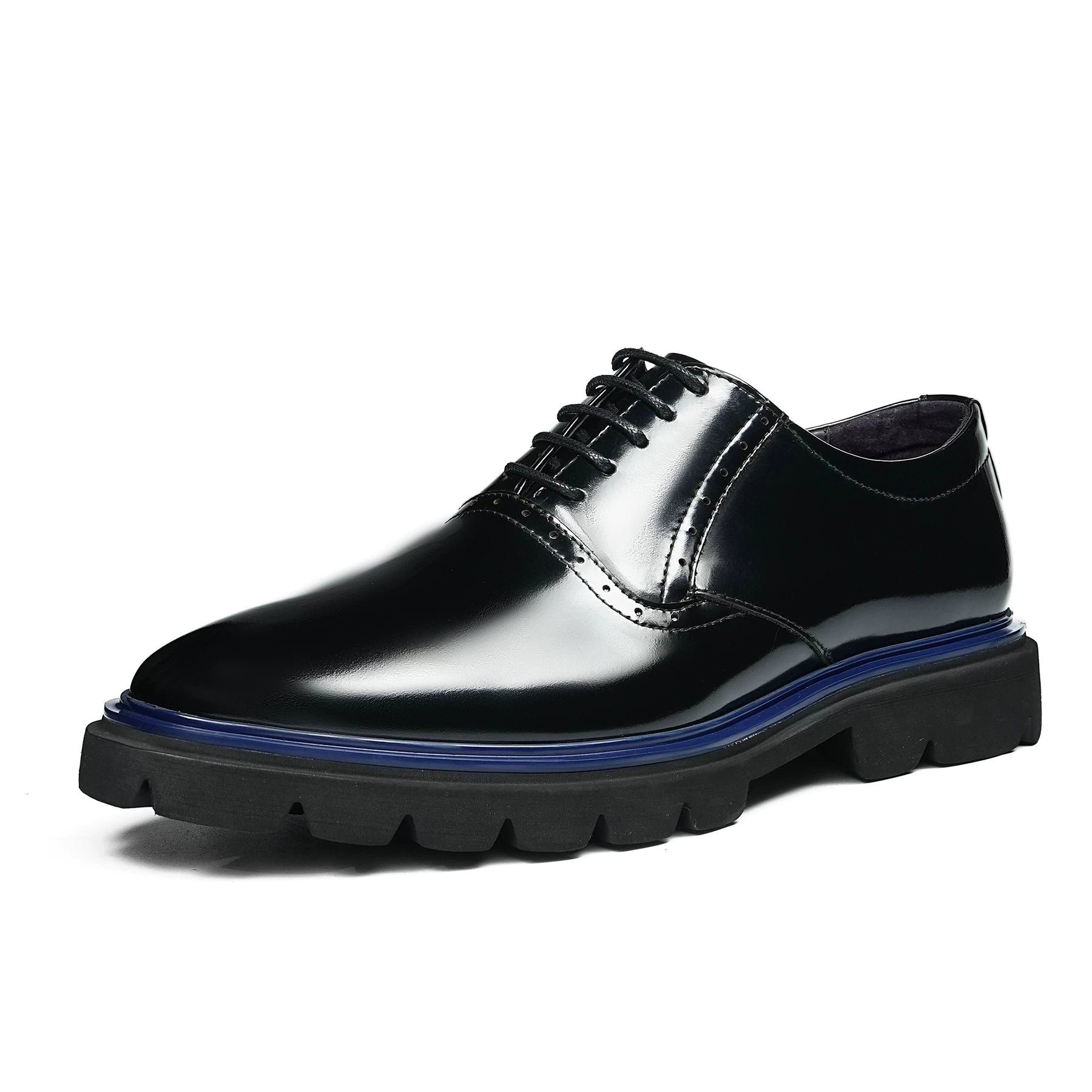 Men's Patent Leather Oxford Shoes, Glossy, British Style