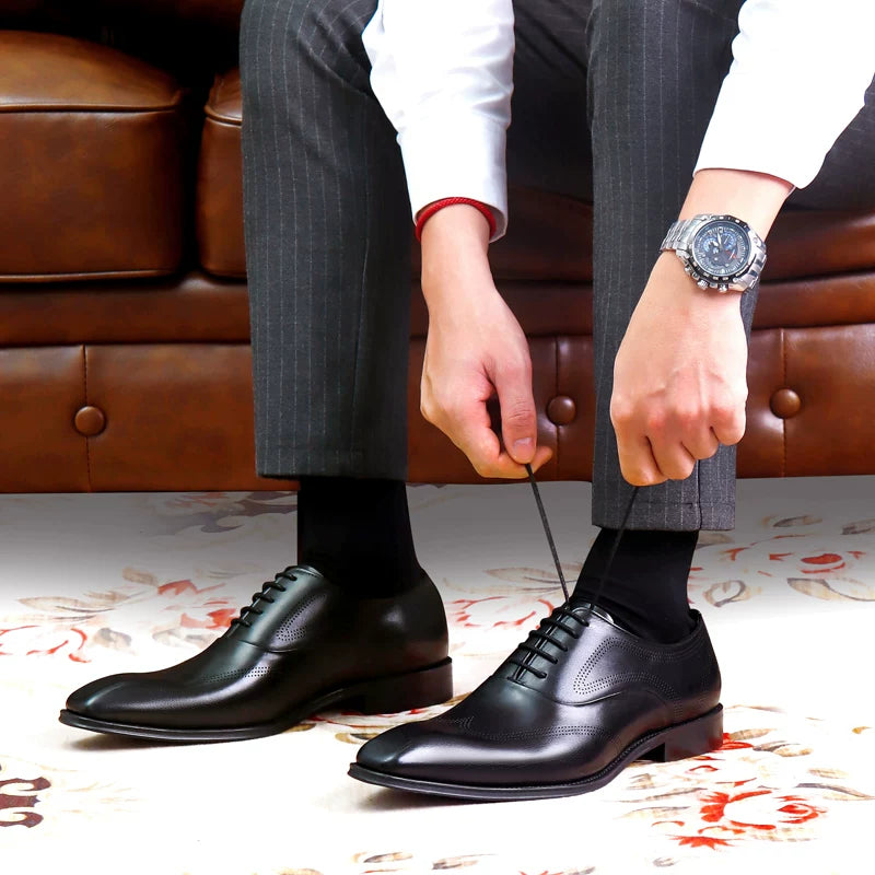Men's Brown Oxford Shoes, British Style, Vintage