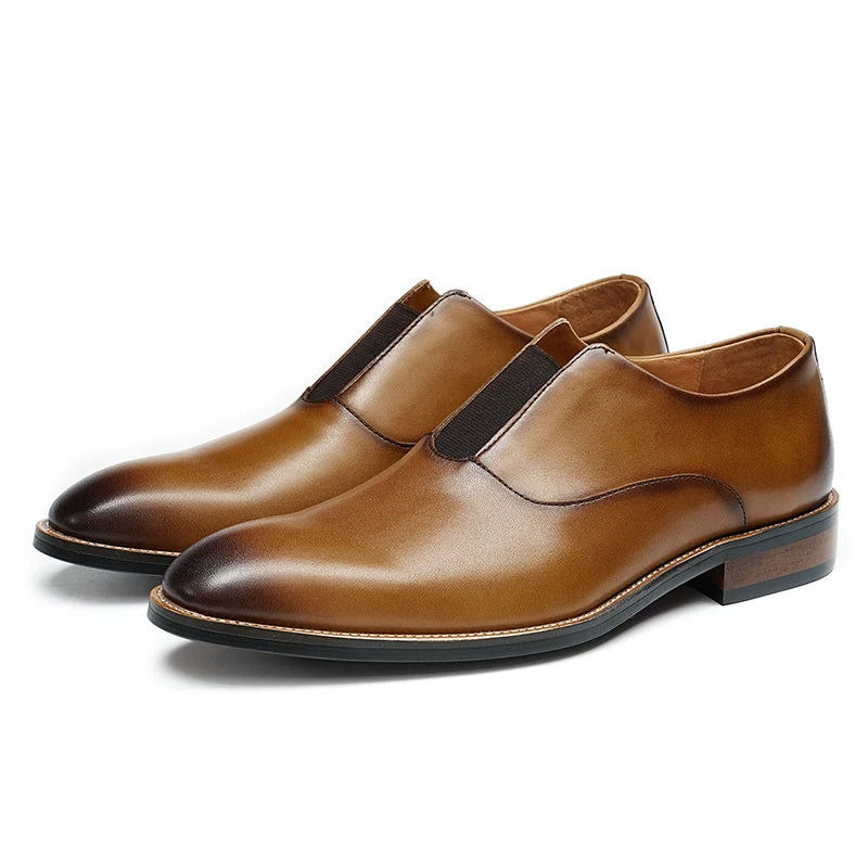 Men's Genuine Leather Loafers, Slip-On, Business