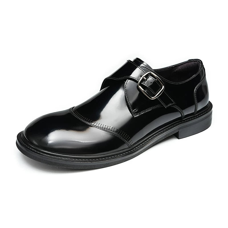 Men's Black Genuine Leather Loafers, Patent Leather, Slip-On