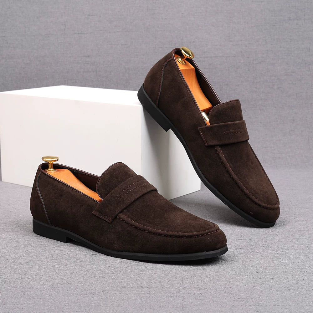 Men's Suede Loafers, Height Increasing, Slip-On