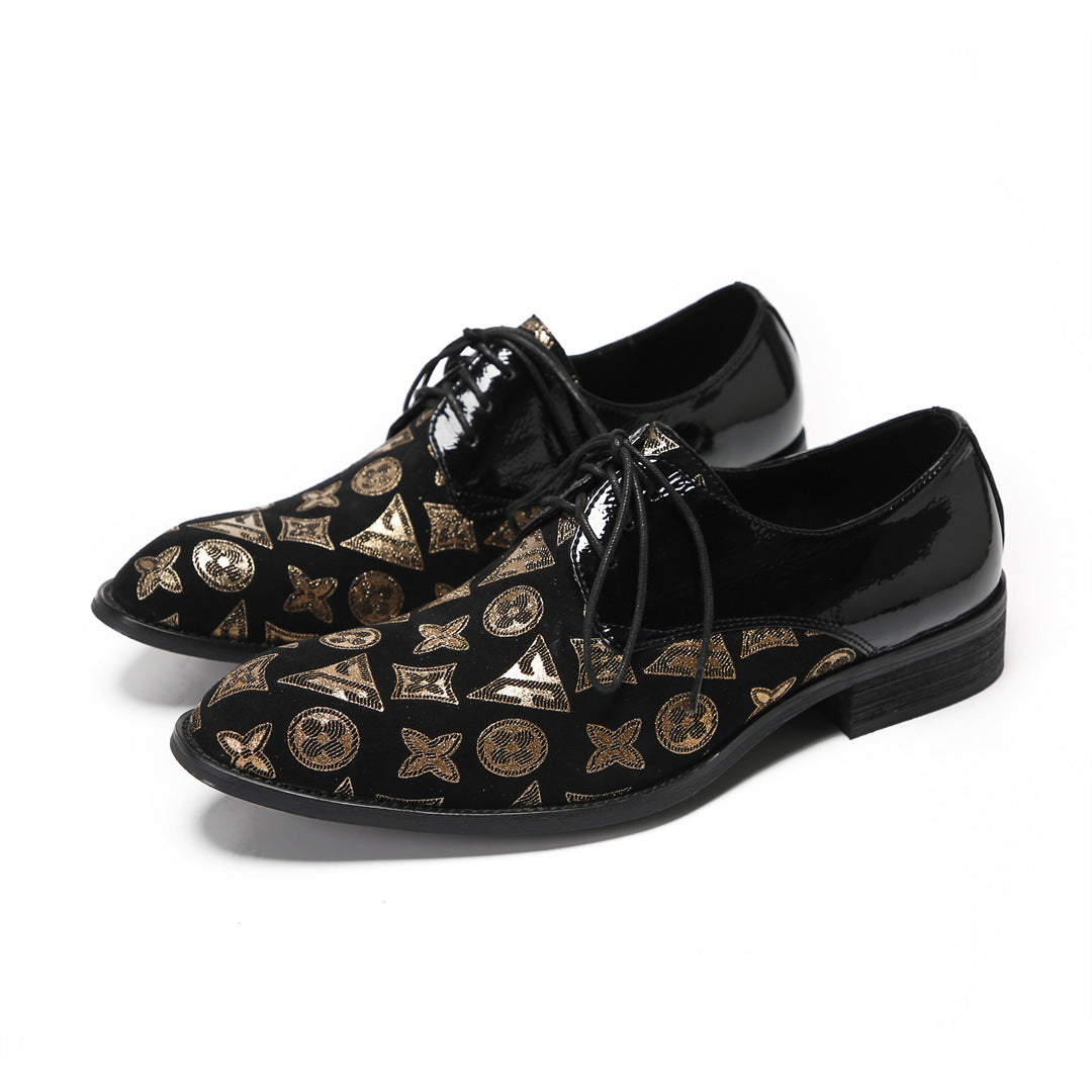 Men's Genuine Leather Derby Formal Shoes – Retro, Business – Style 81