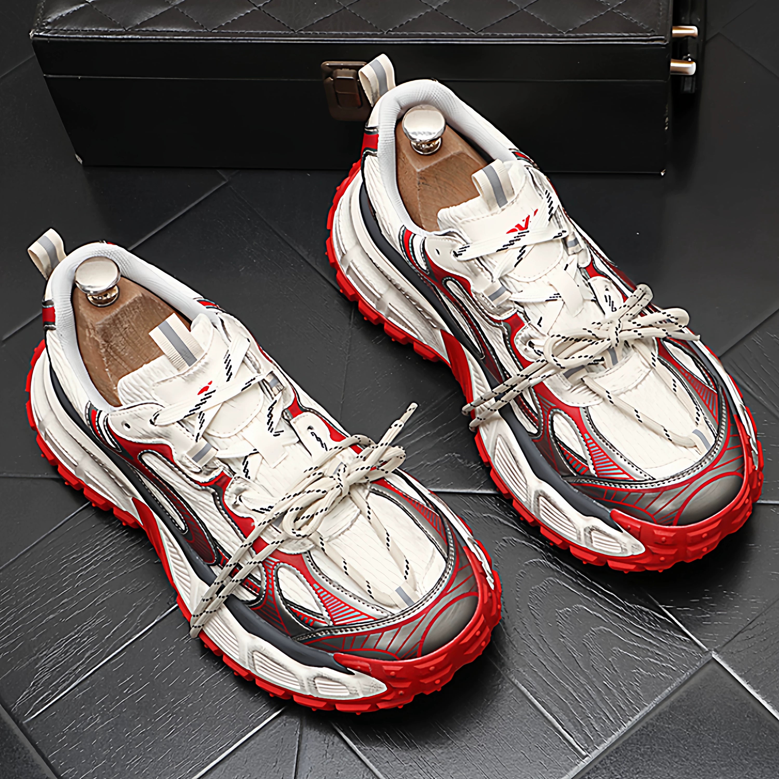 Men's Height-Increasing Mesh Korean Style Retro Distressed Casual Dad Shoes