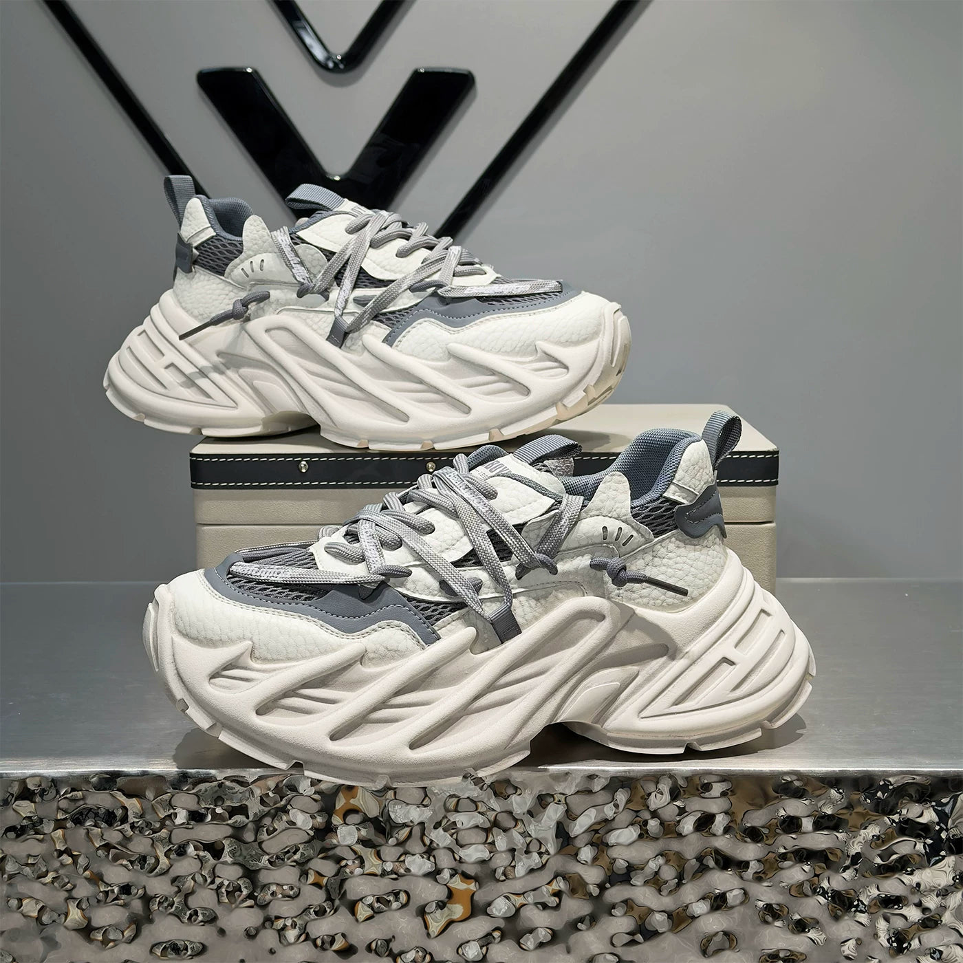Men's Height-Increasing Platform Breathable Mesh Chunky Dad Sneakers Summer