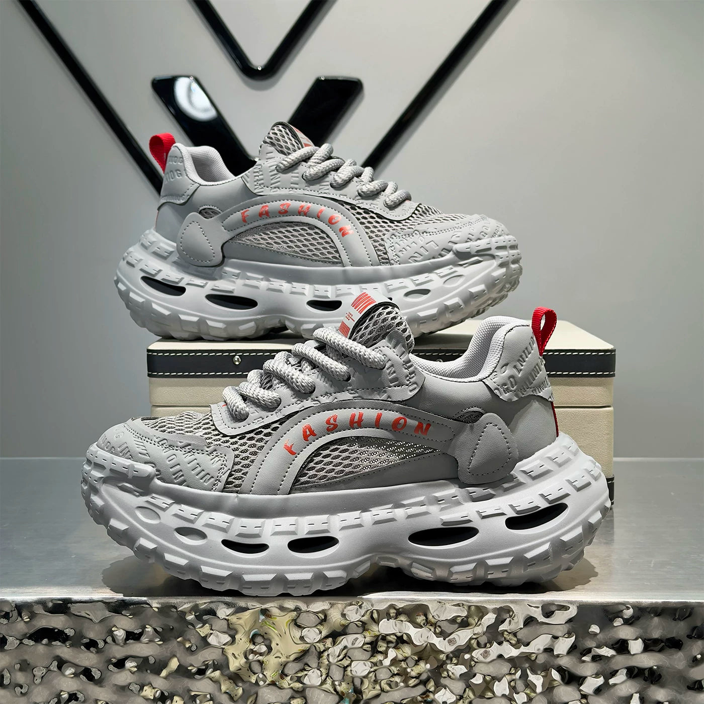 Men's Platform Height-Increasing Breathable Dad Sneakers Athletic Casual 2026 Summer New