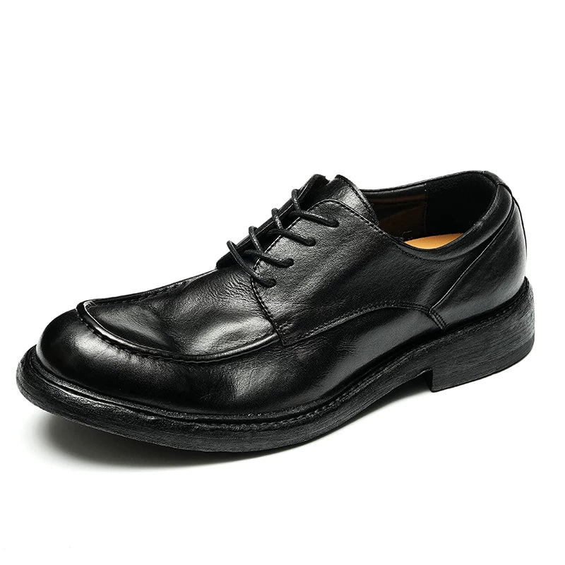 Men's Genuine Leather Leather Shoes, Handmade, British Style