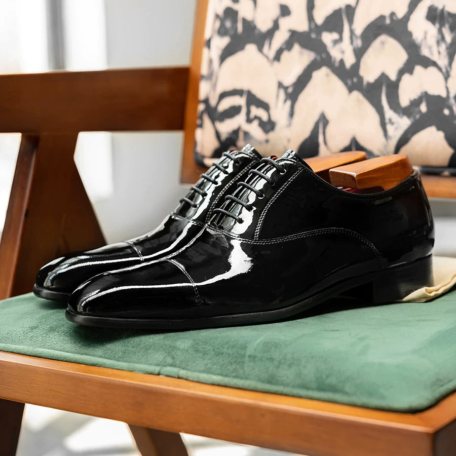 Men's Genuine Leather Leather Shoes, Glossy, British Style