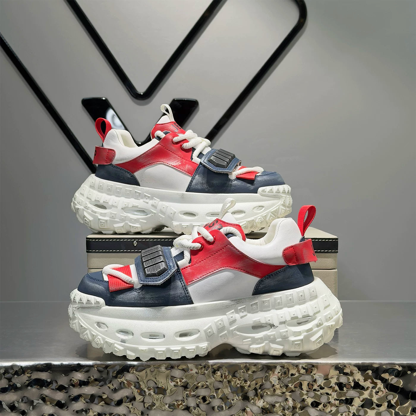 Men's Height-Increasing Platform Trendy Chunky Dad Sneakers