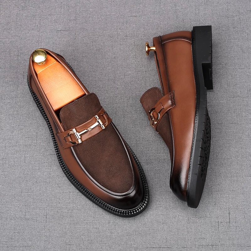 Men's Brown Loafers, Height Increasing, Slip-On
