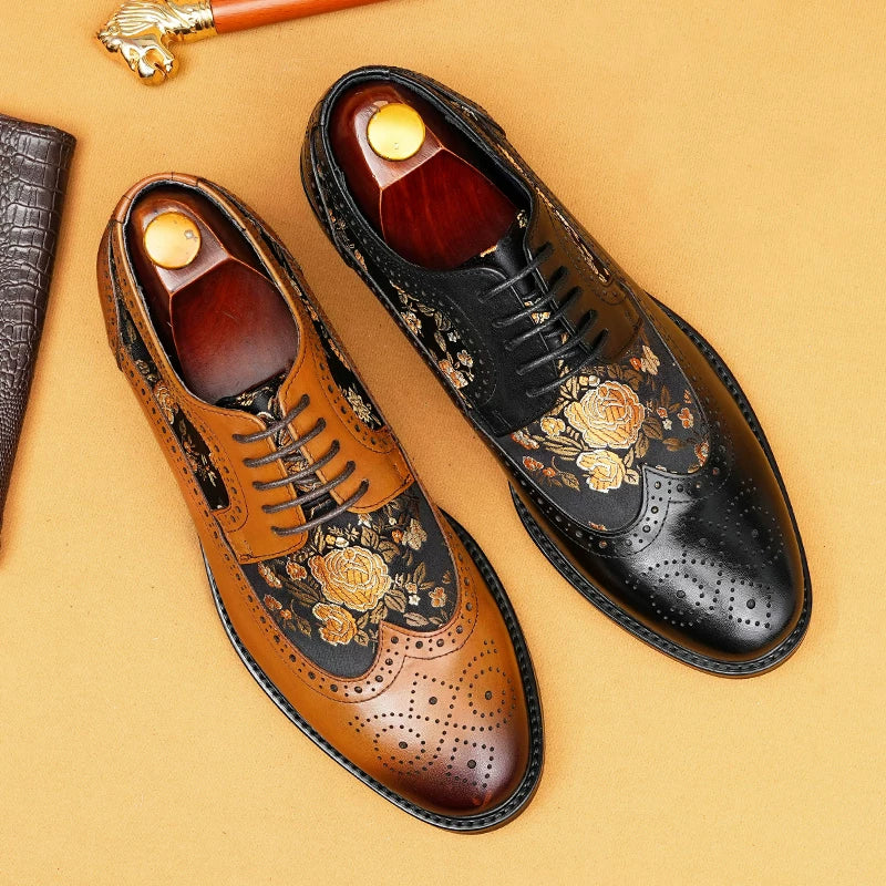 Men's Genuine Leather Derby Shoes, Business, Formal