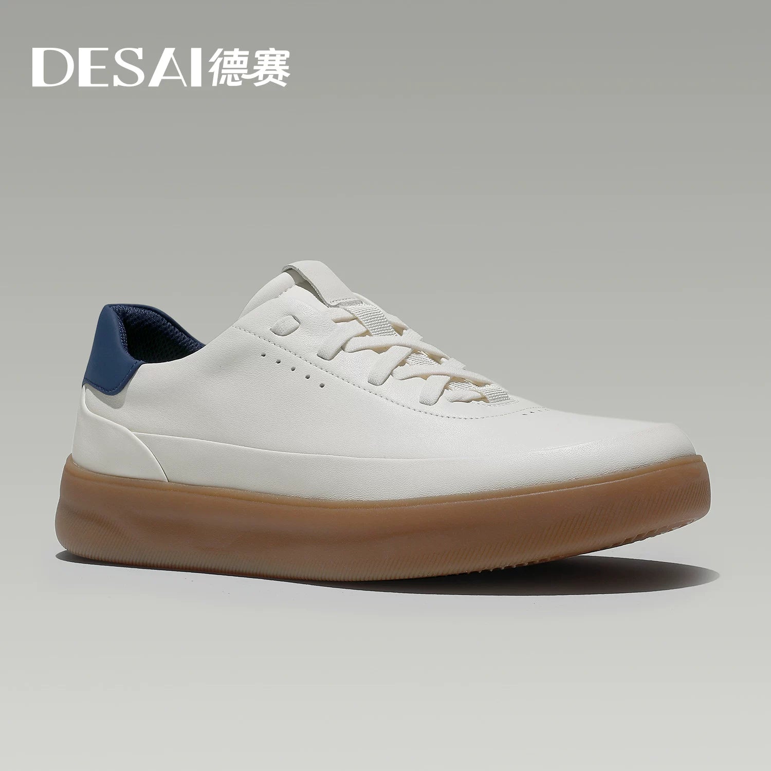 Men's Genuine Leather Skate Shoes, Breathable, Slip-On