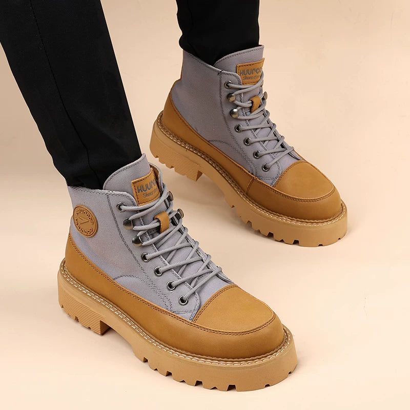 Men's Martin Boots, Height Increasing, Thick Sole