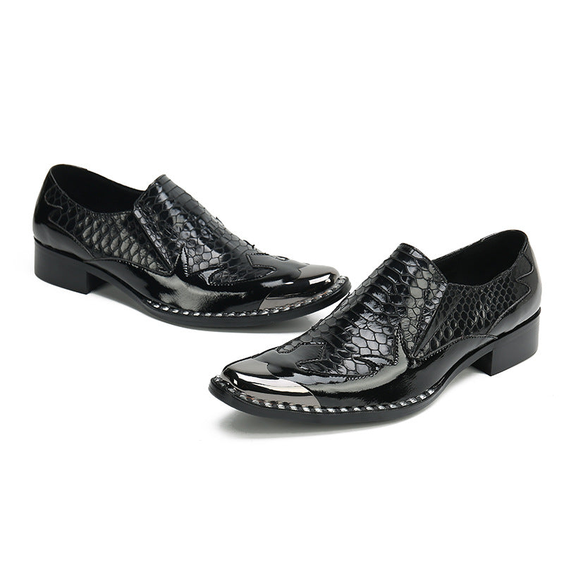 Men's shoes spring and summer breathable 2023 new brand trendy shoes business formal casual inner heighten pointed leather shoes for men