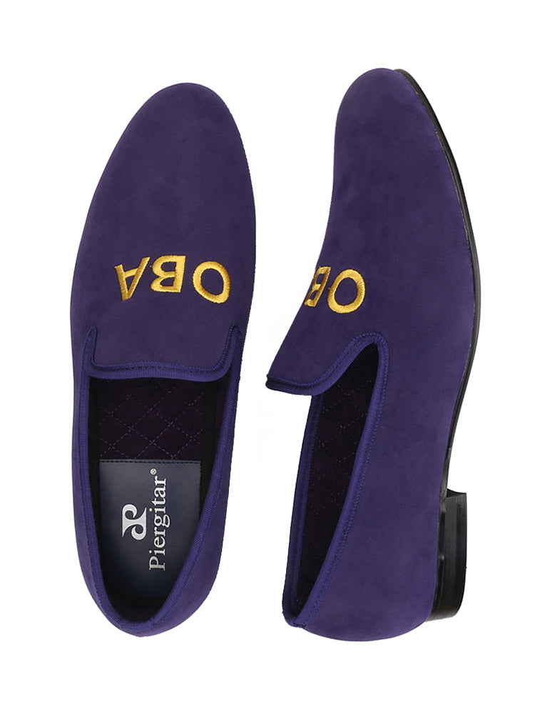 New personalized letter electric embroidered men's loafers for wedding new fashion formal wear slip-on embroidered formal shoes