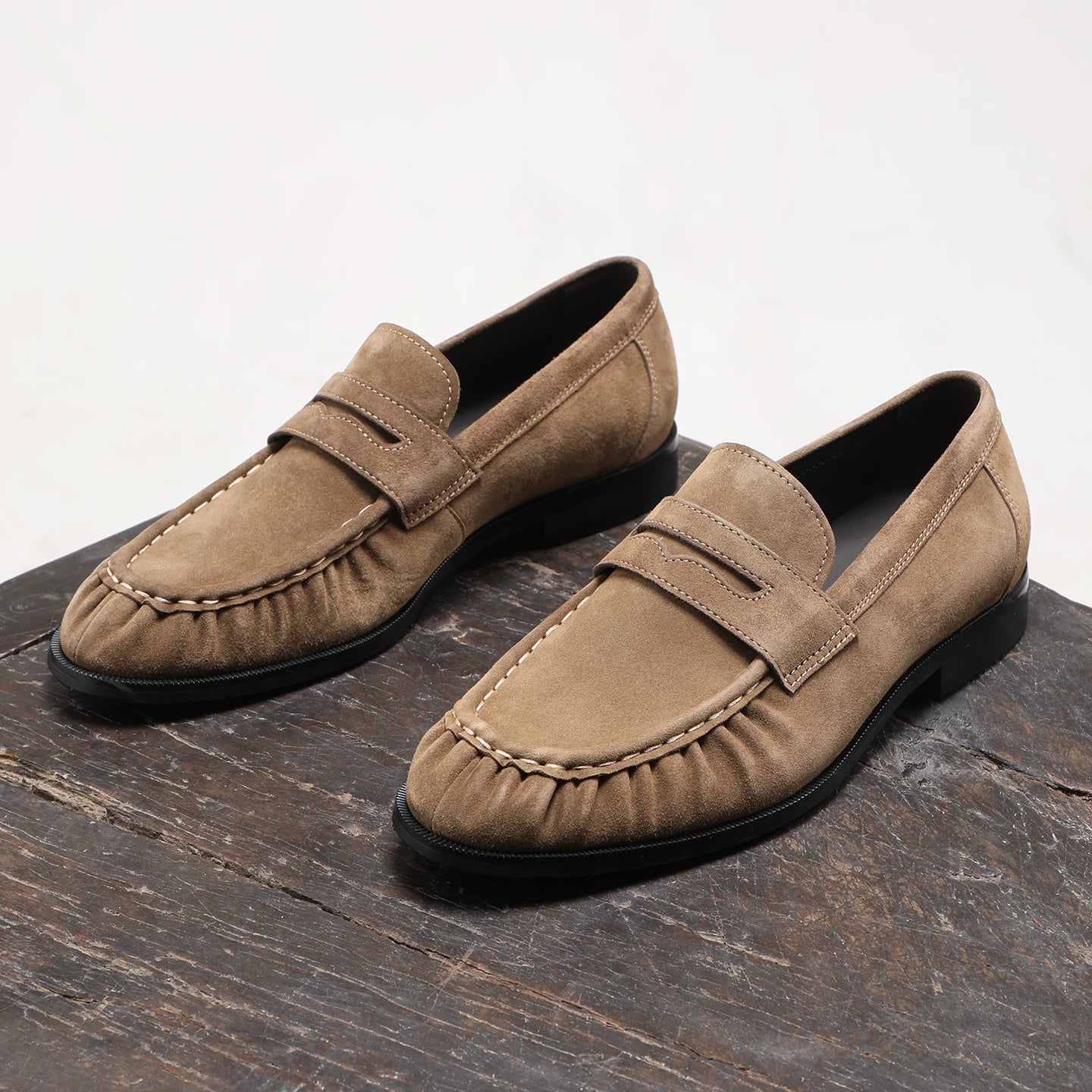 Men's Genuine Leather Loafers, Breathable, Slip-On
