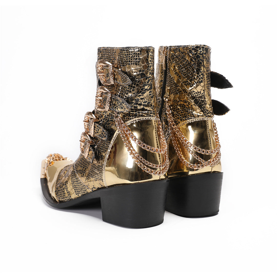Men's Gold Martin Boots