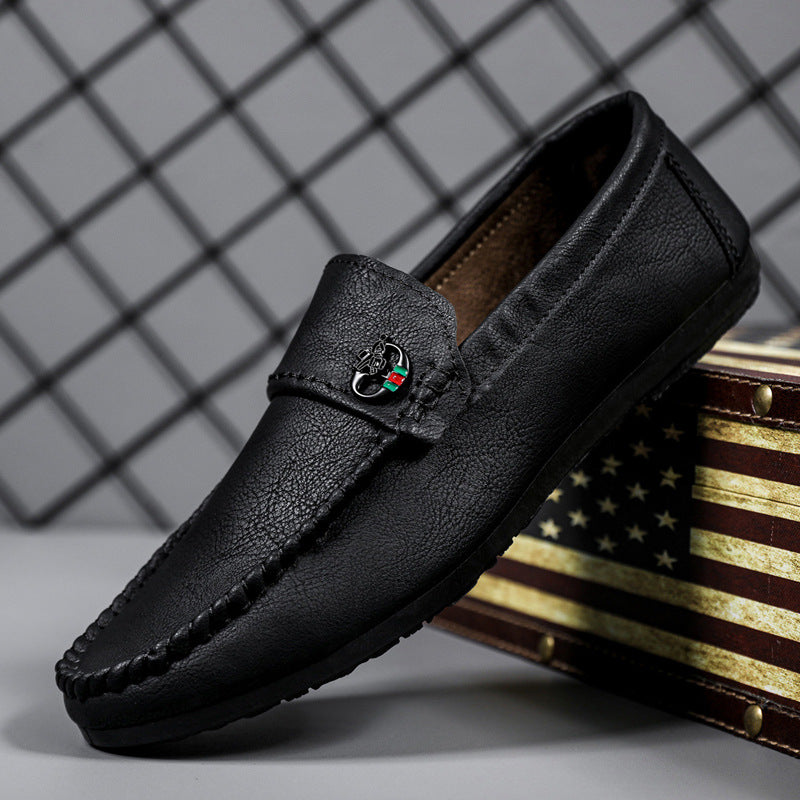 British 2024 new breathable lazy loafers one pedal summer Korean version fashion versatile Doudou shoes men's casual