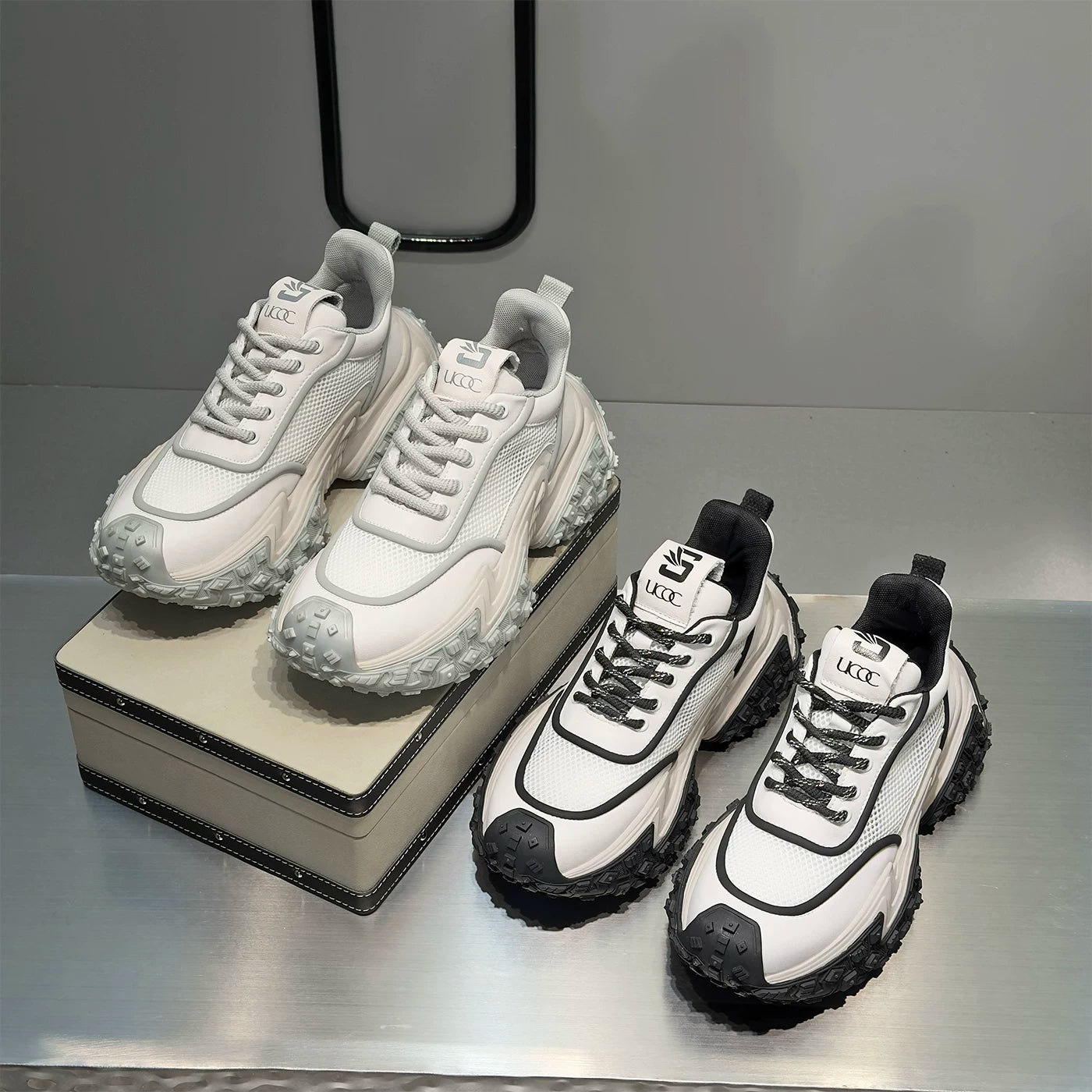 Men's Height-Increasing Platform Breathable Mesh Chunky Dad Sneakers Spring-Summer New