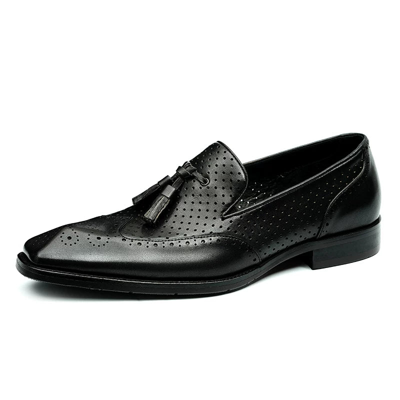 Men's Genuine Leather Loafers, Breathable, Slip-On
