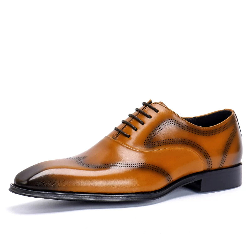 Men's Brown Oxford Shoes, British Style, Vintage