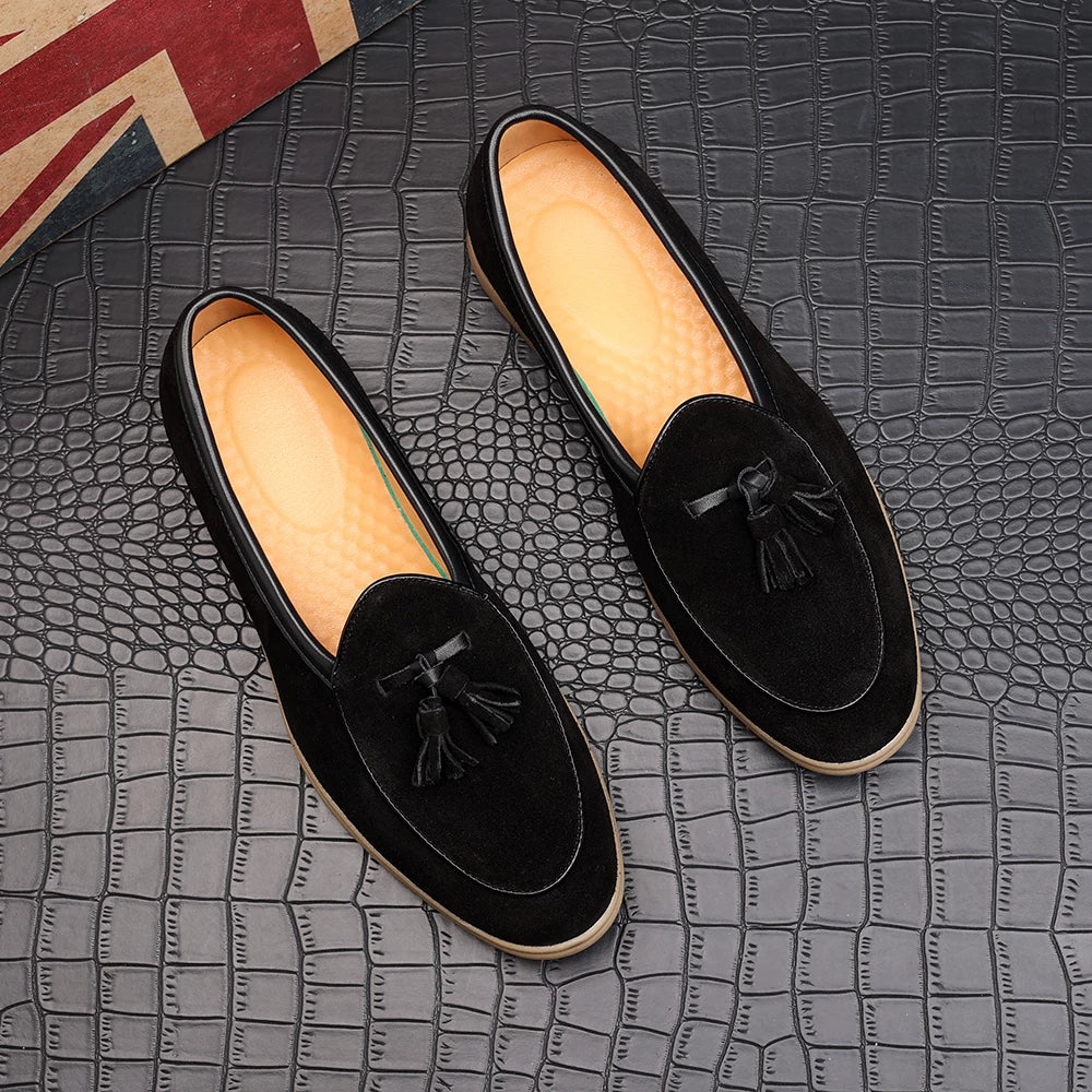 Men's Genuine Leather Loafers, Breathable, Slip-On