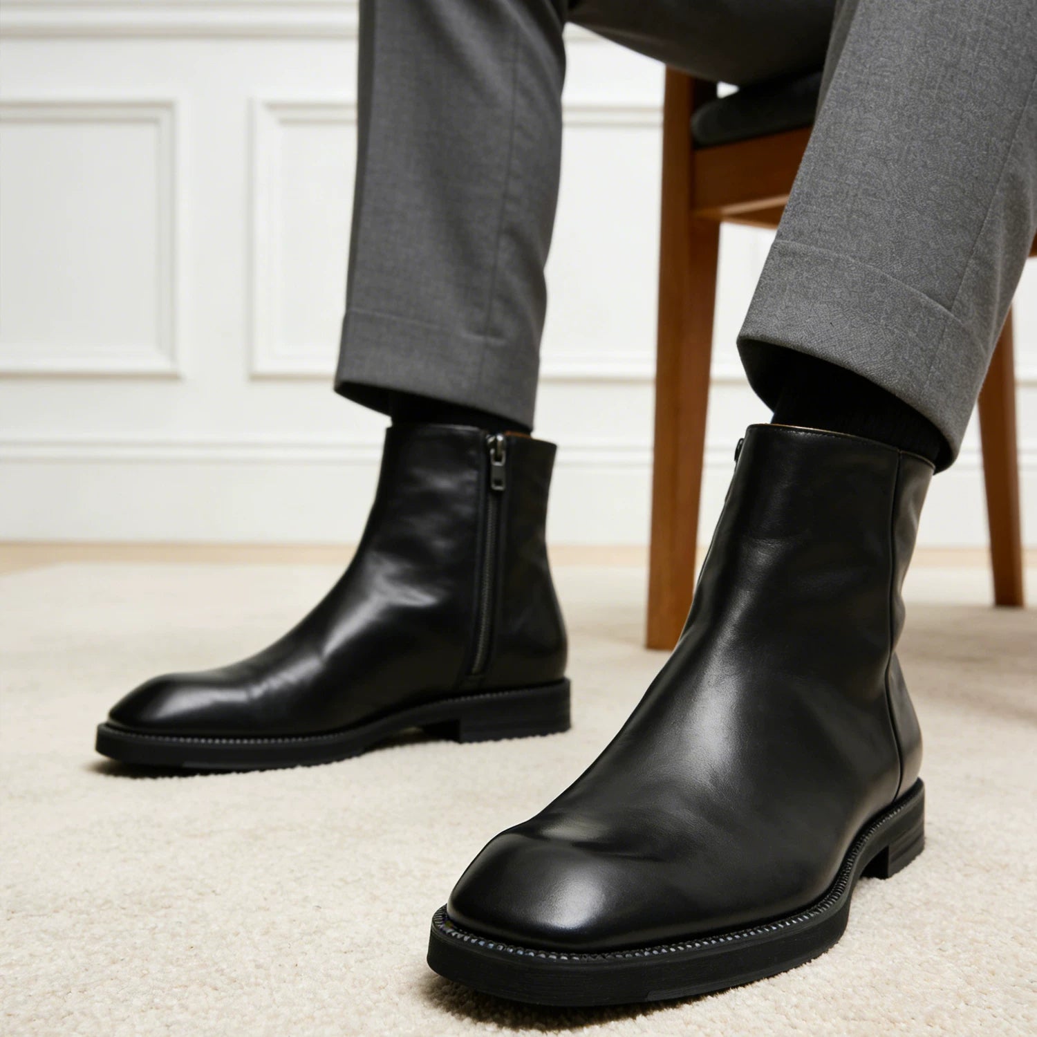 Men's Genuine Leather Martin Boots, British Style