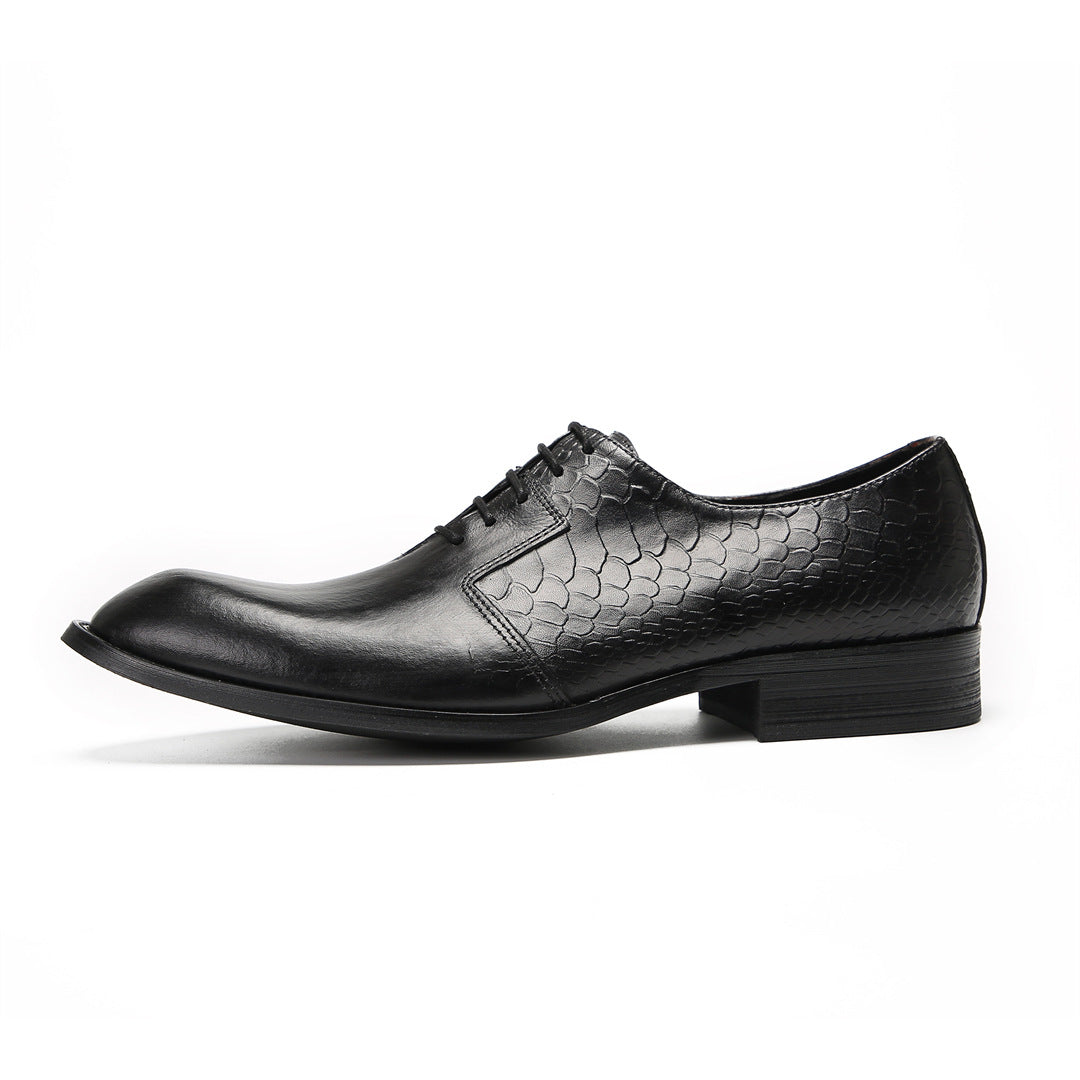 Men's Leather Oxford Formal Shoes – Pointed Toe, Business – Style 56