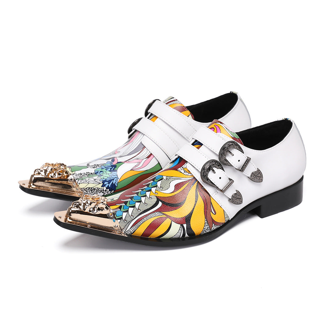 Men's White Leather Formal Shoes – Retro, Business