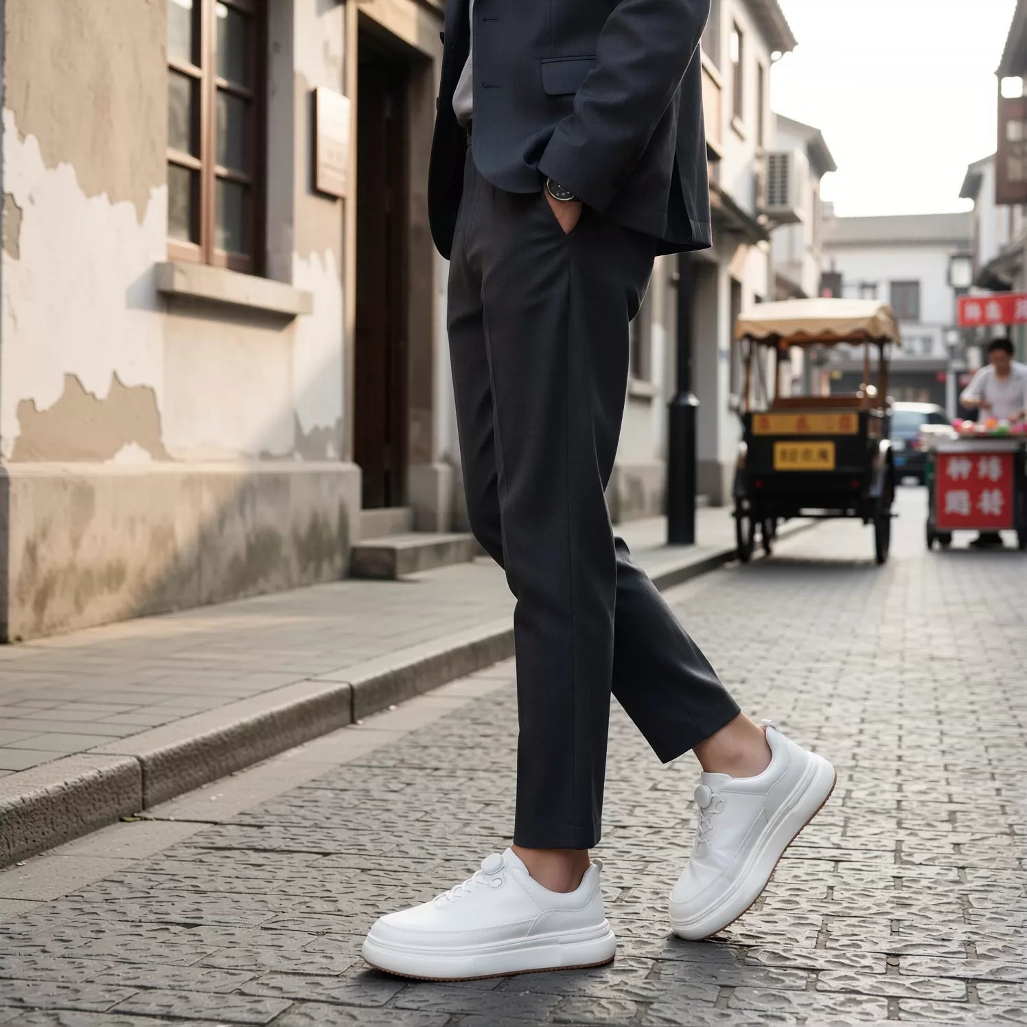 Men's Genuine Leather Casual Shoes, Breathable, Slip-On