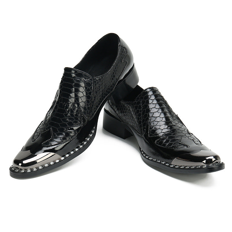 Men's shoes spring and summer breathable 2023 new brand trendy shoes business formal casual inner heighten pointed leather shoes for men
