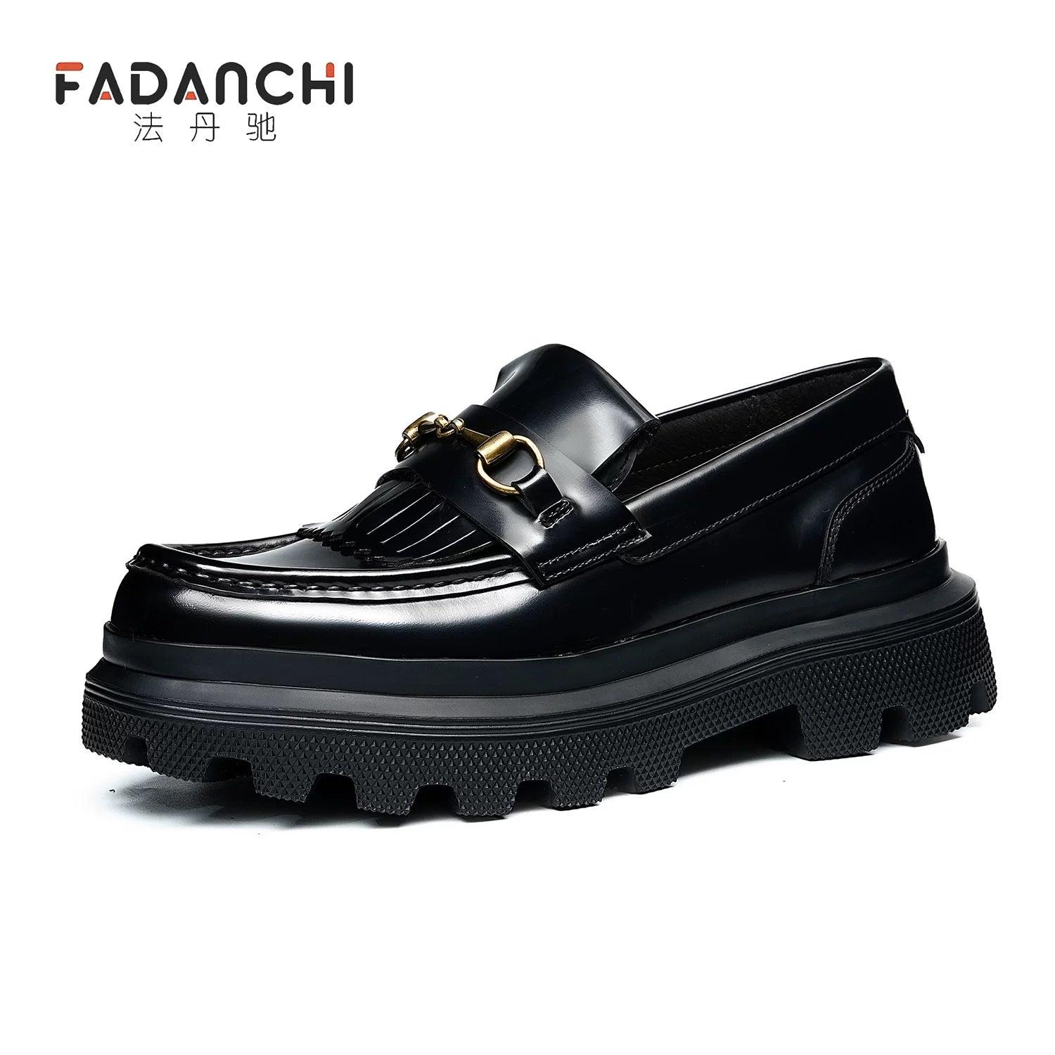 Men's Genuine Leather Loafers, Height Increasing, Thick Sole
