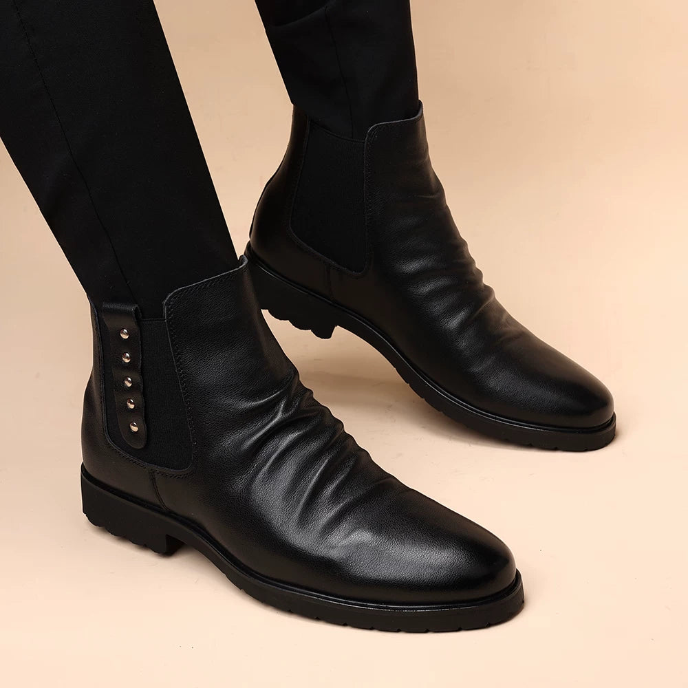 Men's Genuine Leather Martin Boots, Height Increasing