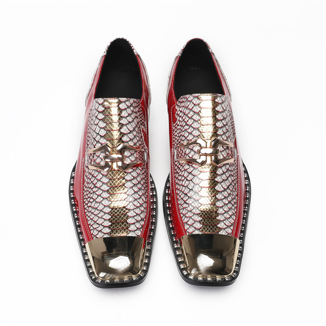 Men's Red Genuine Leather Casual Shoes