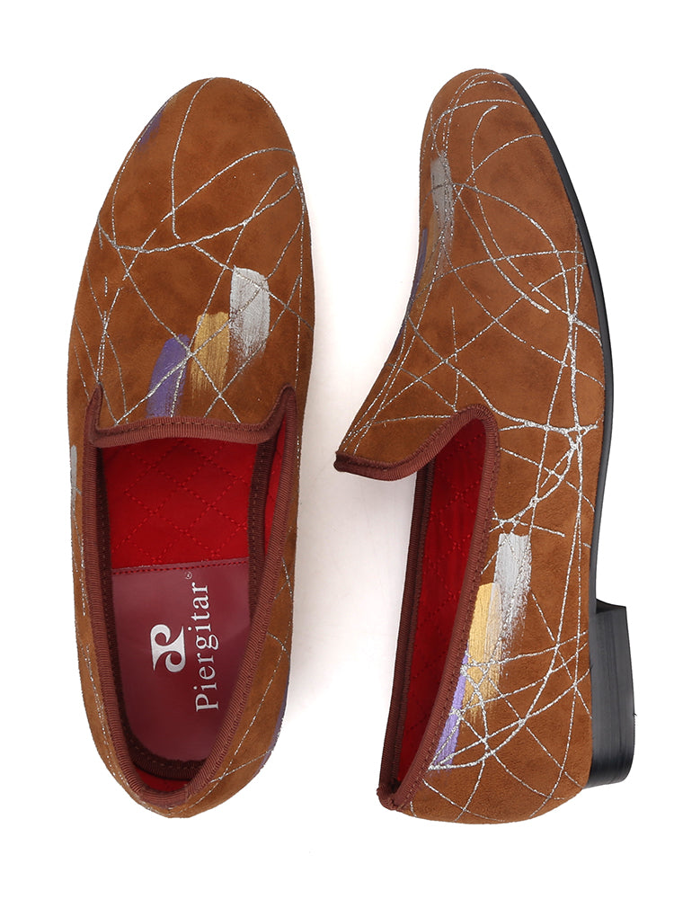 New ink style men's cool suede loafers, four-color trendy low-top shoes, slip-on slip-ons, smoking shoes