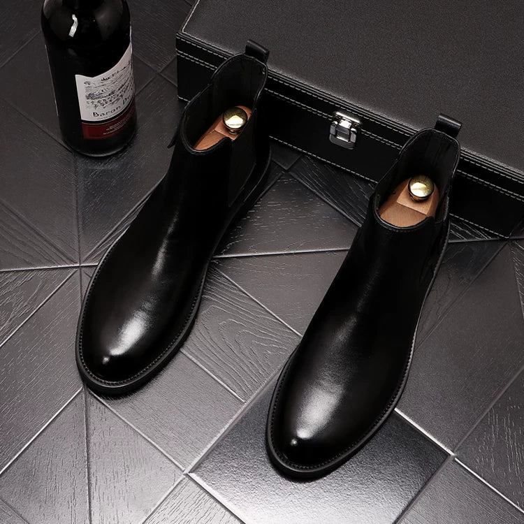 Men's British-Style Fleece-Lined Warm Trendy Martin Boots Winter