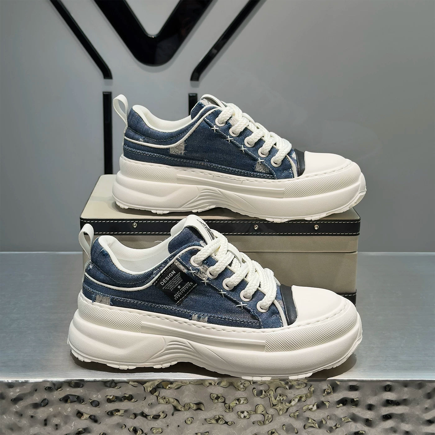 Men's Height-Increasing Platform Low-Top Trendy Skate Shoes New