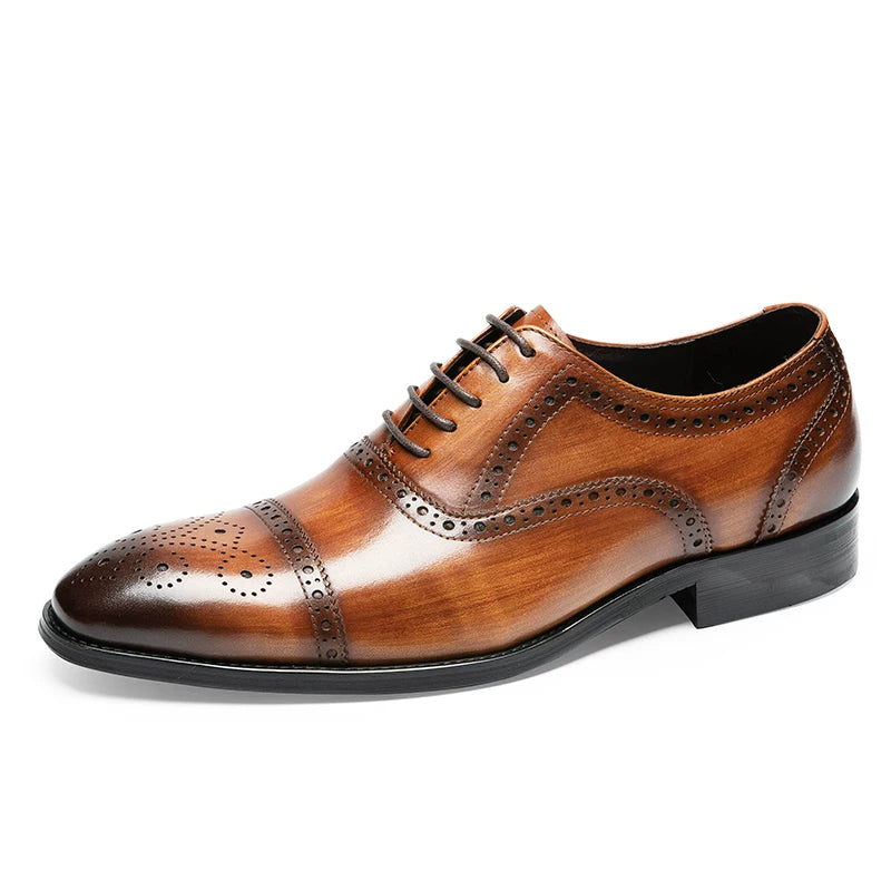 Men's Genuine Leather Leather Shoes, Pointed Toe, British Style
