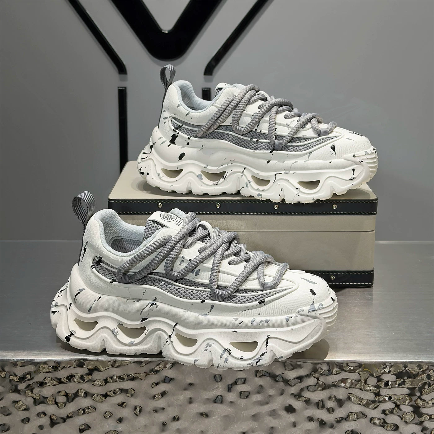 Men's Platform Breathable Mesh Trendy Chunky Dad Sneakers 2026 Summer New